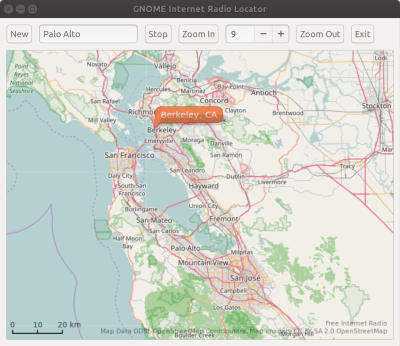 Screenshot of GNOME Internet Radio Locator for GNOME 3