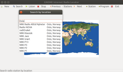 Screenshot of GNOME Internet Radio Locator 10.0.0 (GTK+ 2.0)